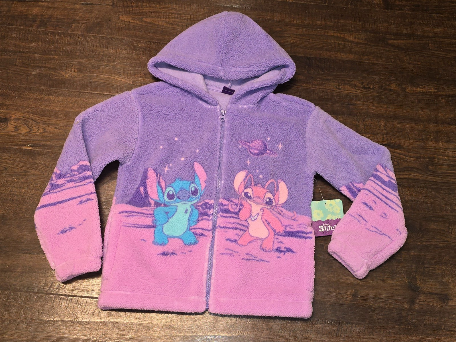 Disney Girls Sherpa Hooded Jacket Stitch & Angel Size 6 6x 10 12 New NWT