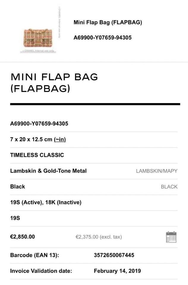 Chanel Serial Code /Micro Chip Authentication Checking Service