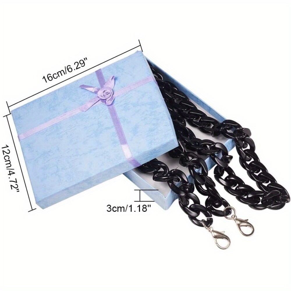 1box 2pcs Black Curb Chains Resin bag Strap Link Chain Replacement bag Chain
