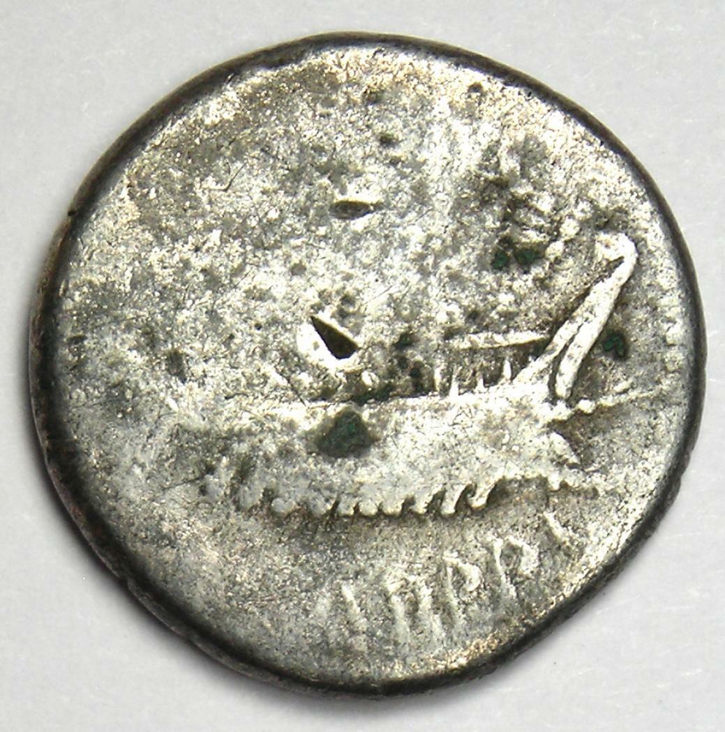 Roman Marc Antony AR Denarius Silver Coin 30 BC - Fine Condition