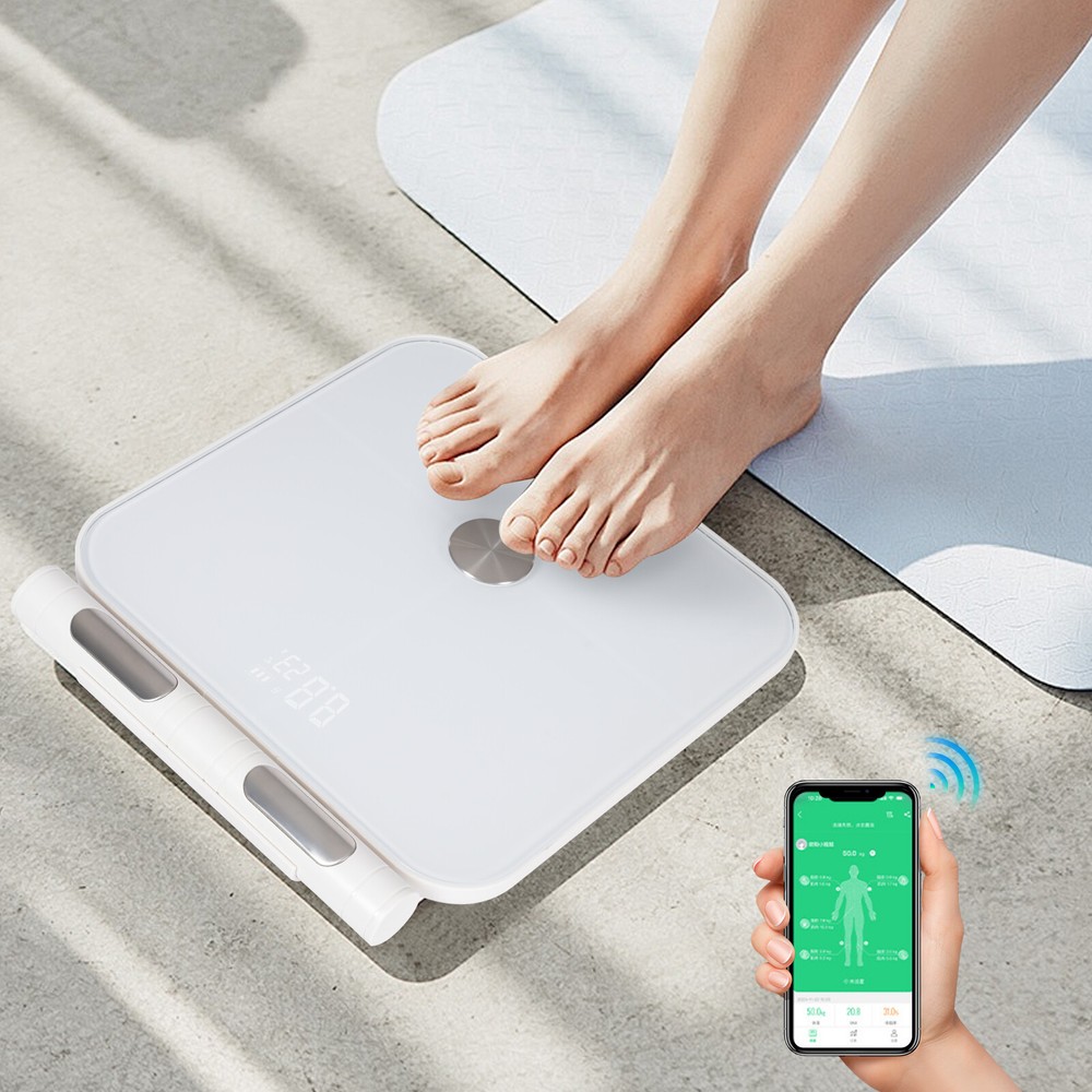 8 Electrode Smart Body Fat Scale Full Body Composition Analyzer with Report LCD