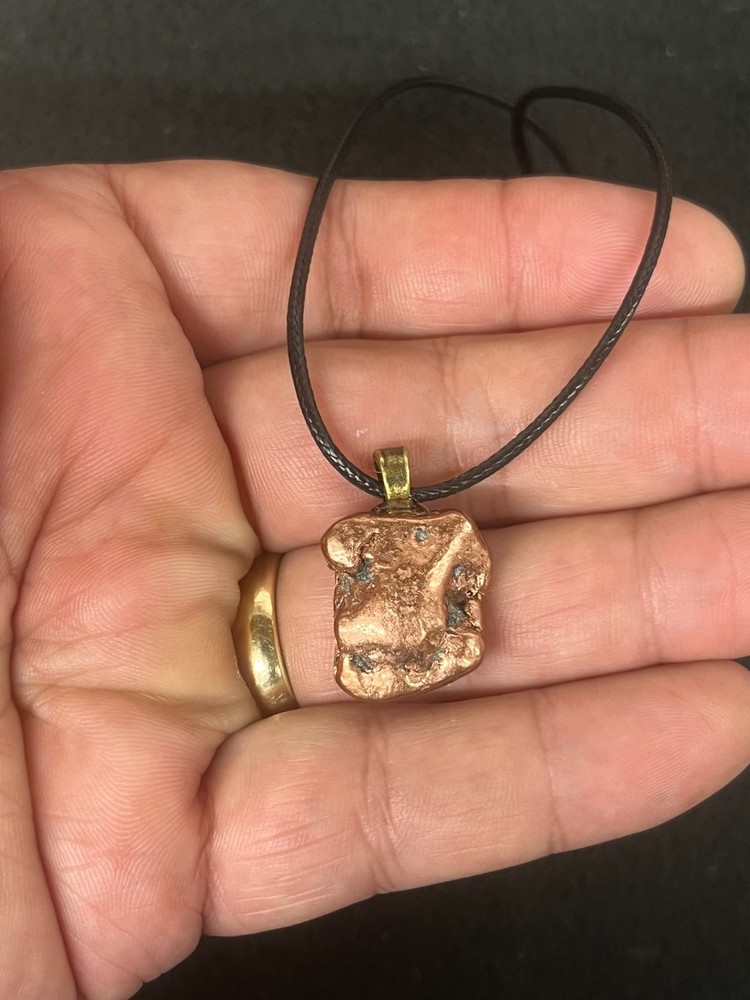 Native Copper Michigan Pendant Necklace Tumbled