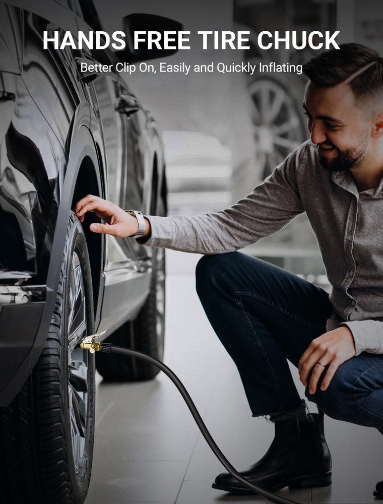 2-Pack Locking Tire Air Chuck, Brass Inflator Quick Release Type, Gold