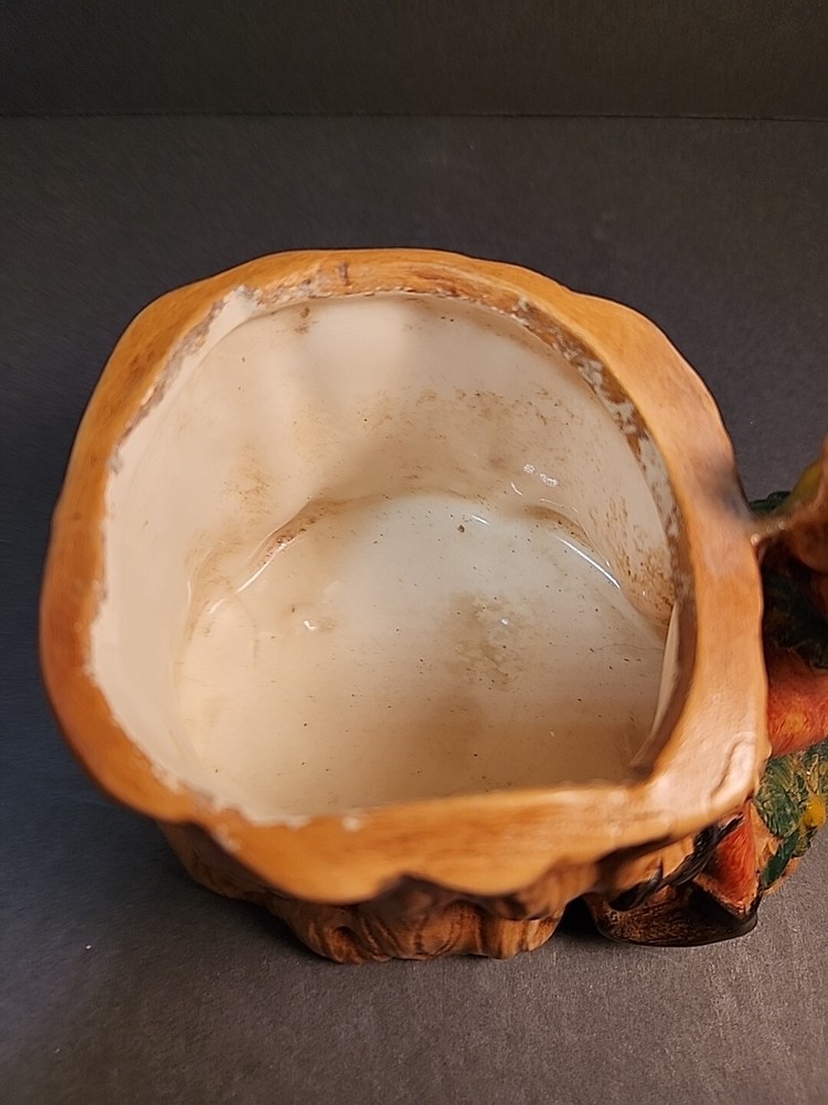 Vintage Ceramic Pixie Elf Tree Stump Planter Woodland Forest Succulents
