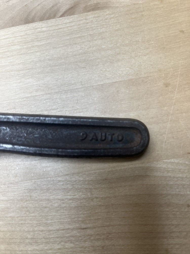 Vintage 9" Auto Monkey Adjustable Wrench Smooth Jaw Marked 9 Auto