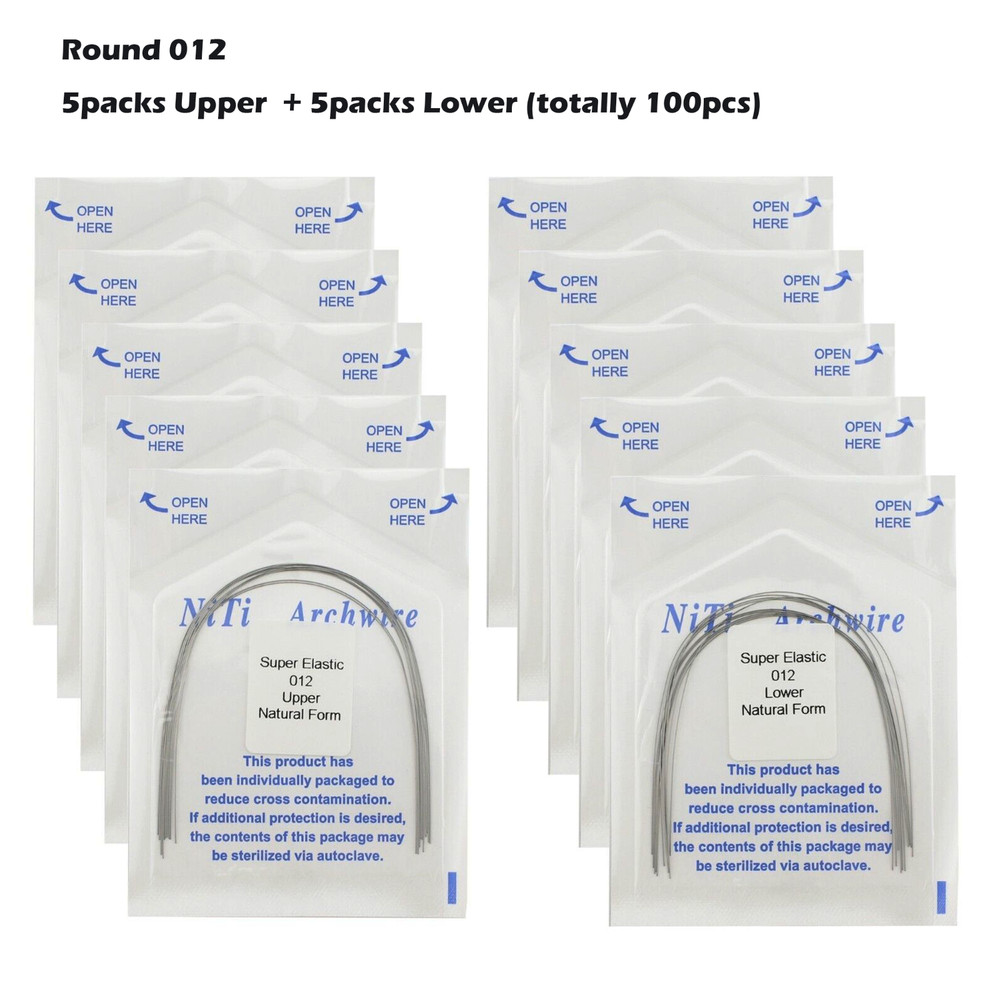 100pcs Orthodontic Arch Wire Round Rectangular Arcos Arch Wires Natural Form