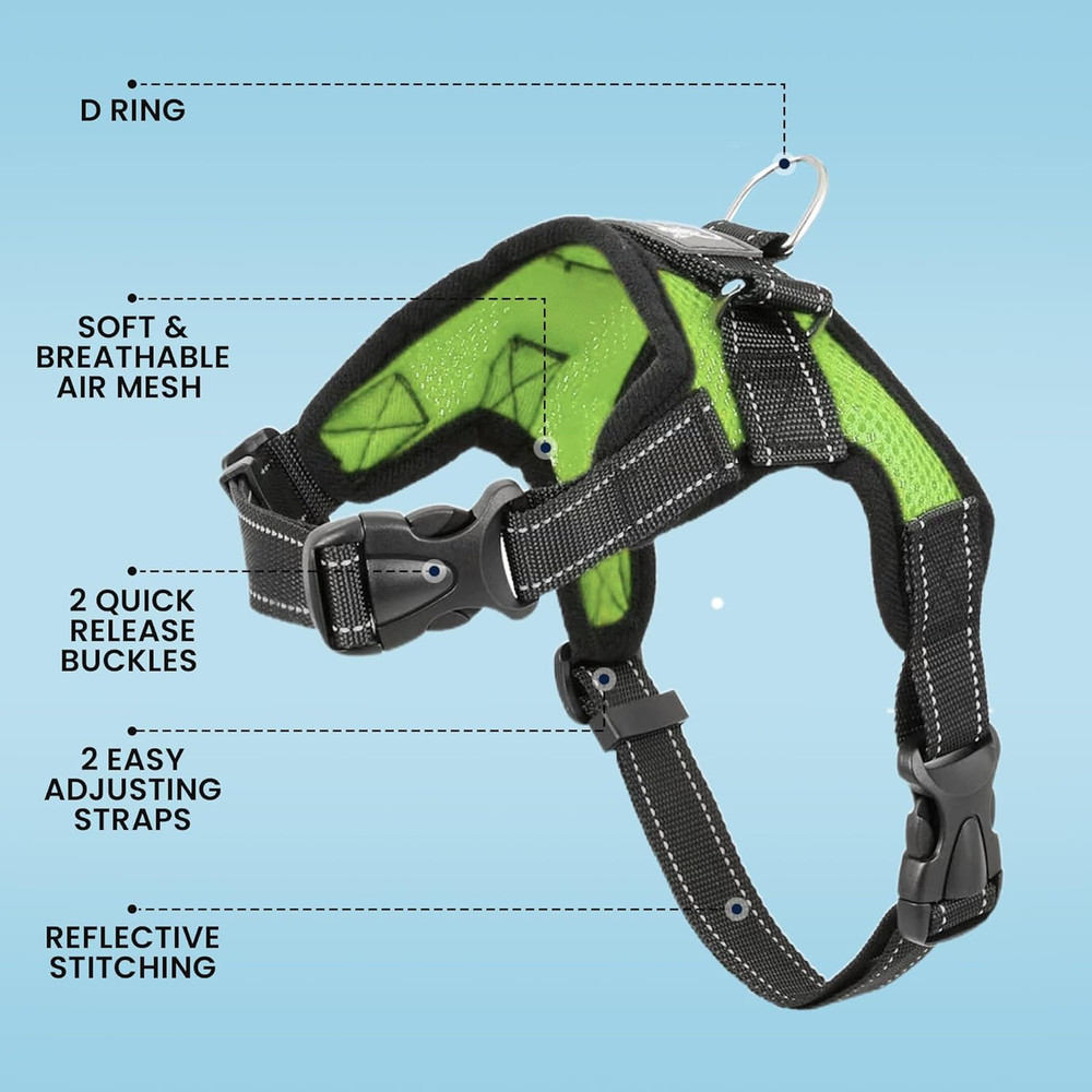 No Pull Reflective Adjustable Dog Harness with Handle- Comfortable Soft All Wea