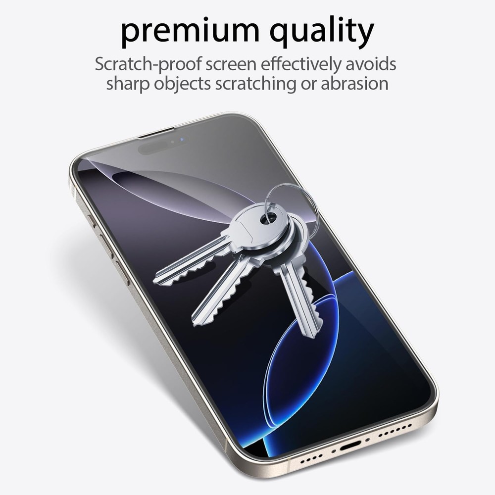 3 Pack Screen Protector for iPhone 16 Pro + 3 Pack Camera Lens Protector