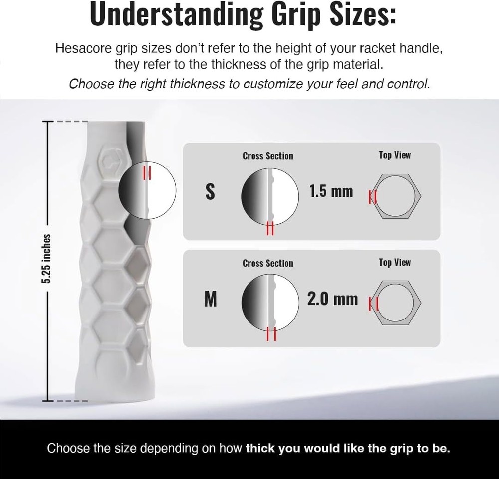 Hexagonal Pattern Pickleball Grip - Medium Softness