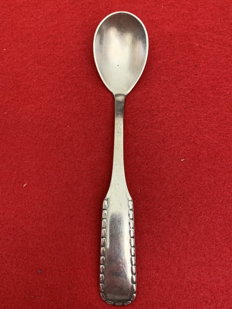 Sterling Silver Georg Jensen Denmark Rope Pattern Egg Preserve Condiment Spoon