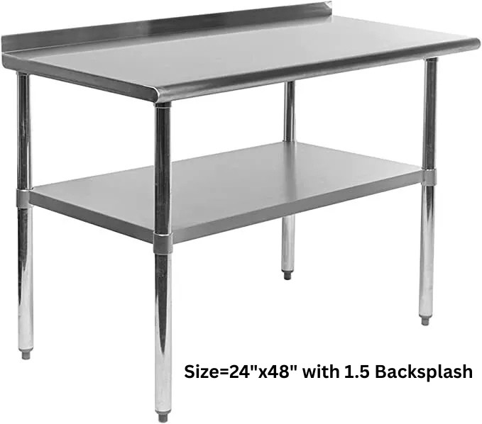 Heavy Duty Stainless Steel Table, NSF Commercial Prep & Work Kitchen Table
