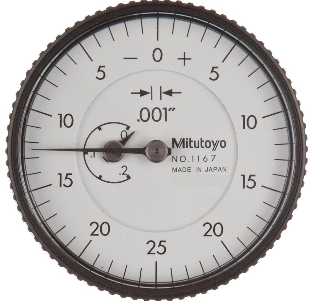 Mitutoyo 1167   Back Plunger Dial Indicator  0-.2" Range .001"