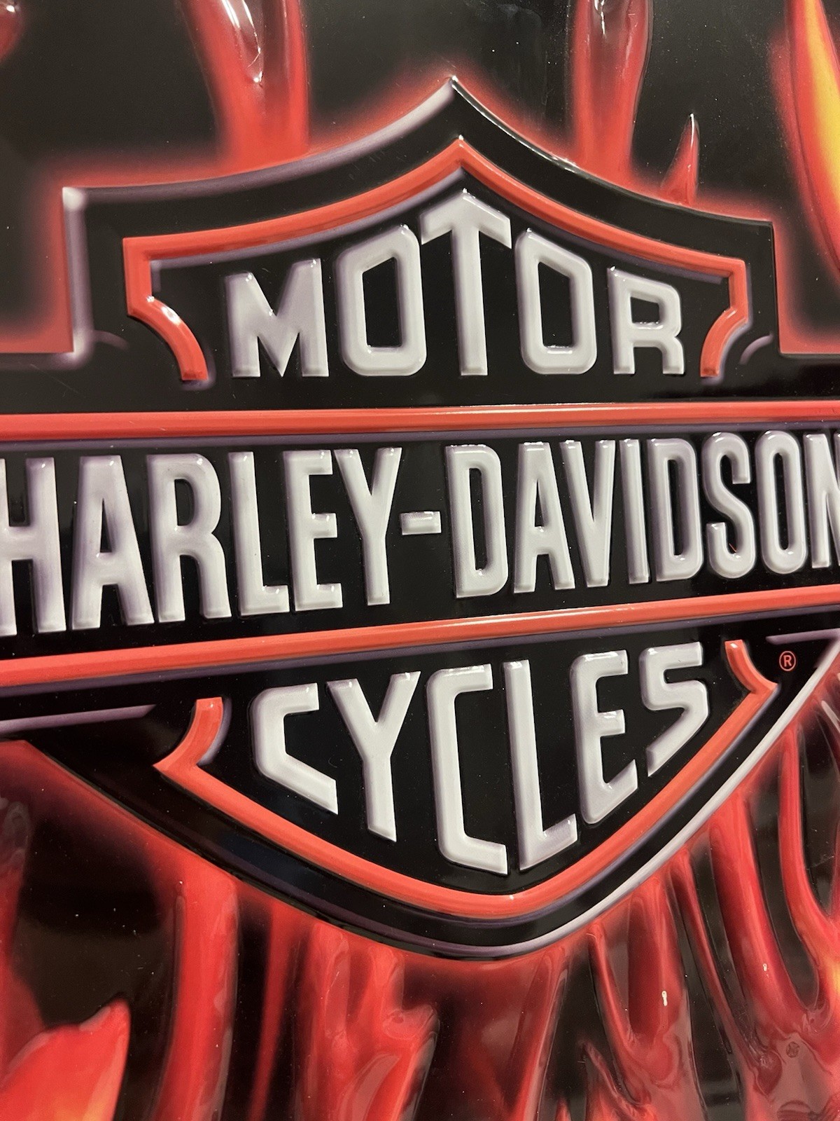 Harley-Davidson® Smokin Hot Fire-fighter Babe Embossed And Logo Tin Sign (13x15)