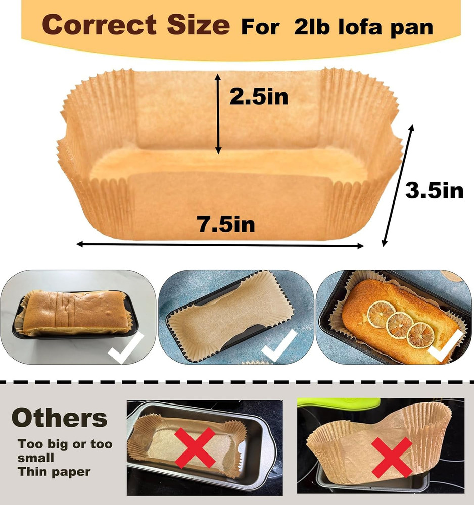 Loaf Pan Liners, Loaf Pan Liners for Baking Bread 9x5, Bread Pan Parchment Liner