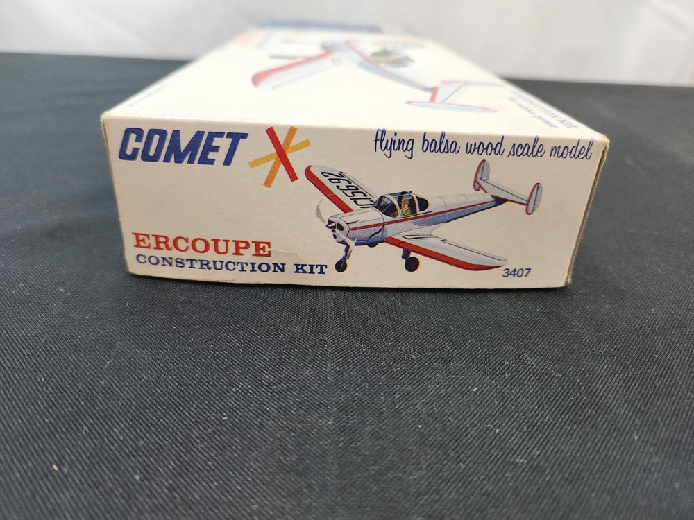 Vintage Balsa model plane kit Comet Ercoupe 3407 24" span
