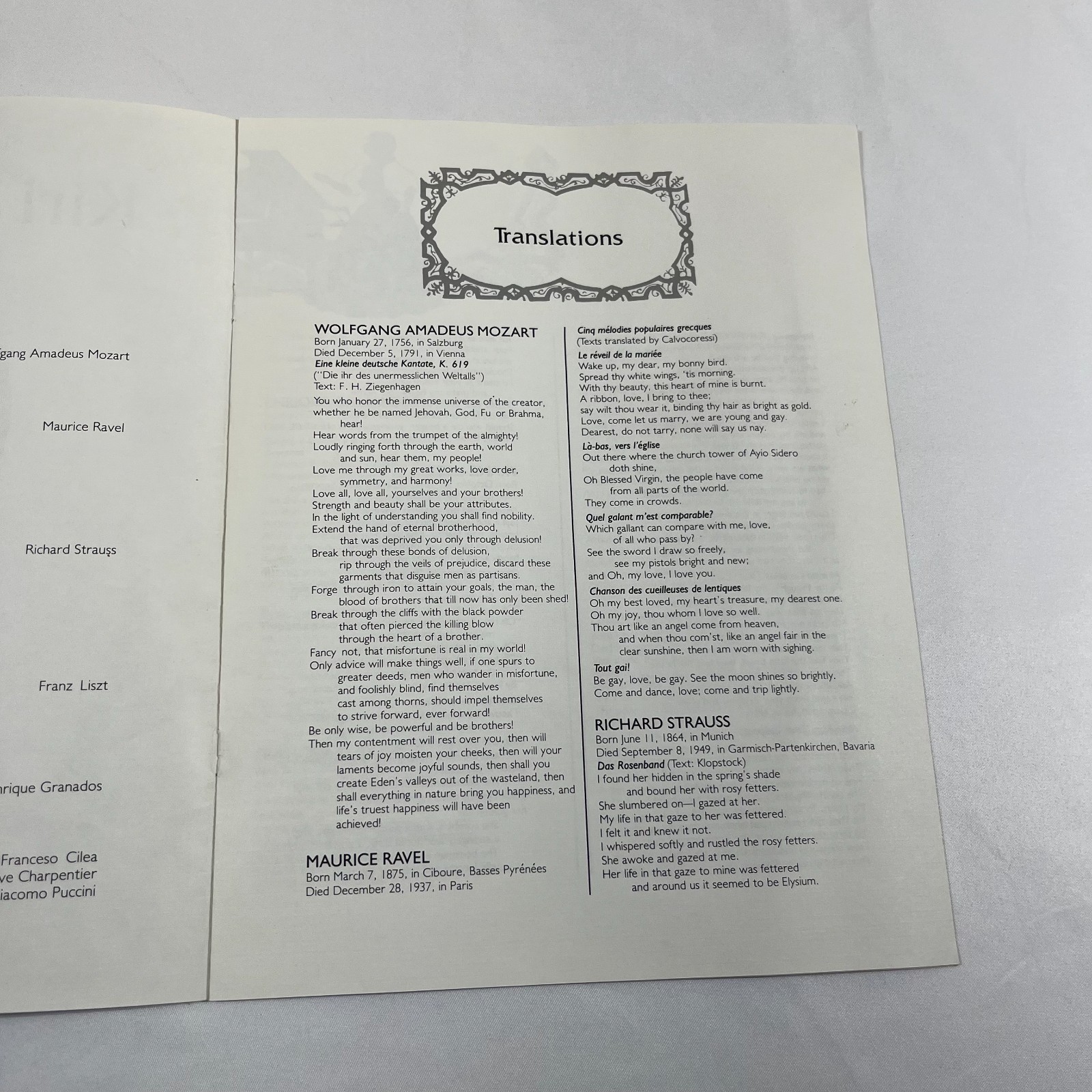 Kiri Te Kanawa 1988 Madison Civic Center Concert Program Opera Memorabilia Vtg