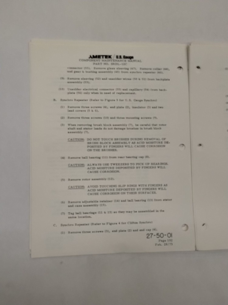 Ametek Part No SRDL-12C Flap Position Indicator Component Maintenance Manual