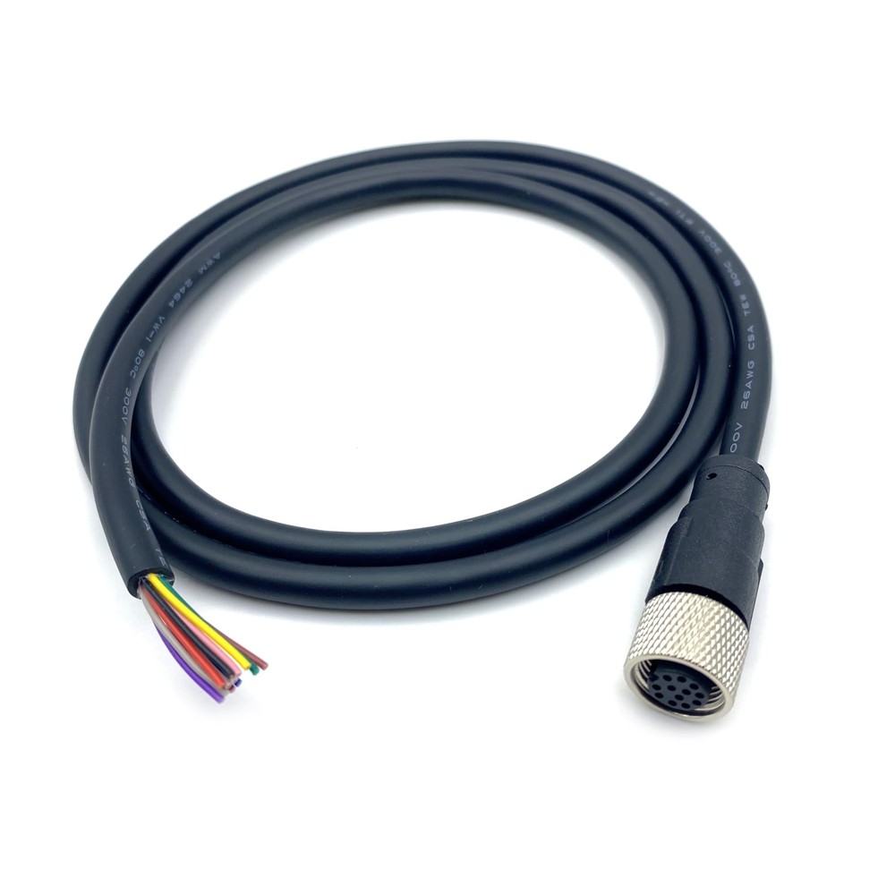 M12 12 Pin Female Connector Cable A Code Straight Aviation Plug Electrical Ca...