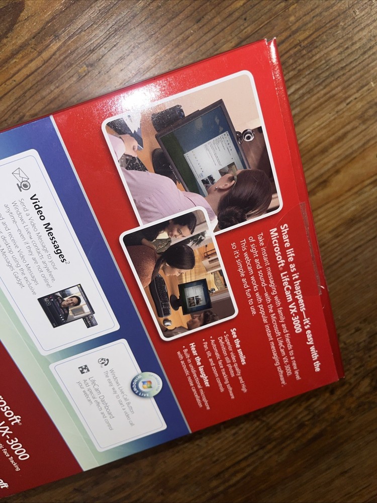 New! Microsoft LifeCam VX-3000 Webcam Model No:1076 (68A-00007) Computer Camera