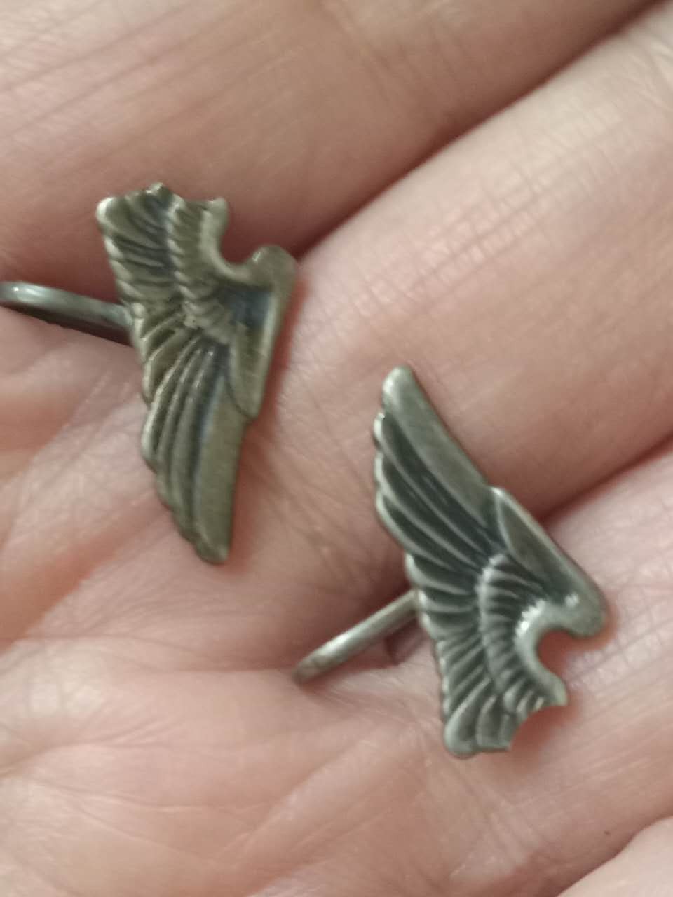 Rare WWII WW2 Sterling Silver Army Air Forces HALF WINGS Sweetheart Earrings Lot