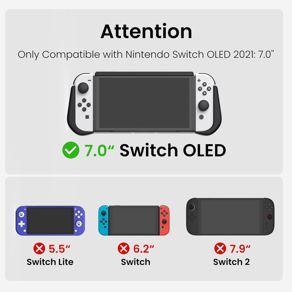 Switch OLED Case with Flip Game Storage, KIWIHOME Dockable OLED, Black