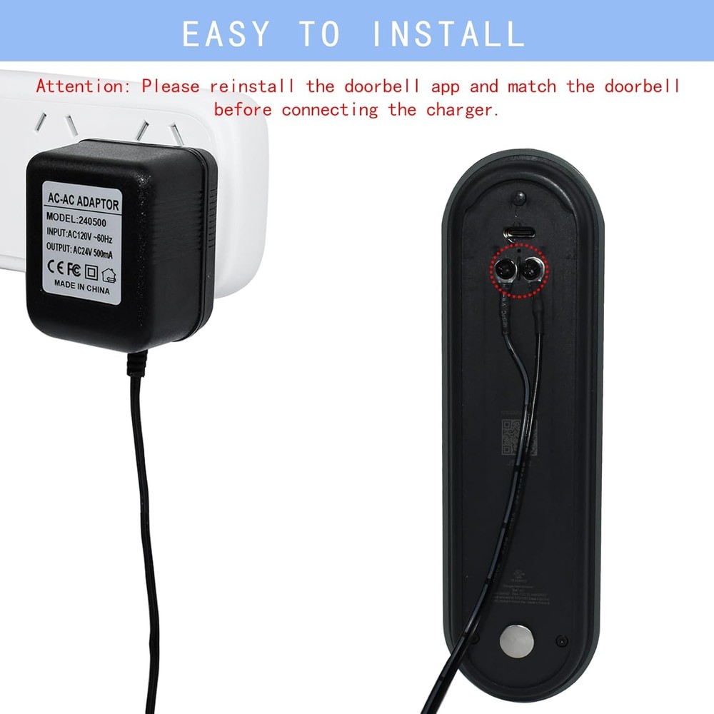 24V Transformer Doorbell Power Adapter Cable