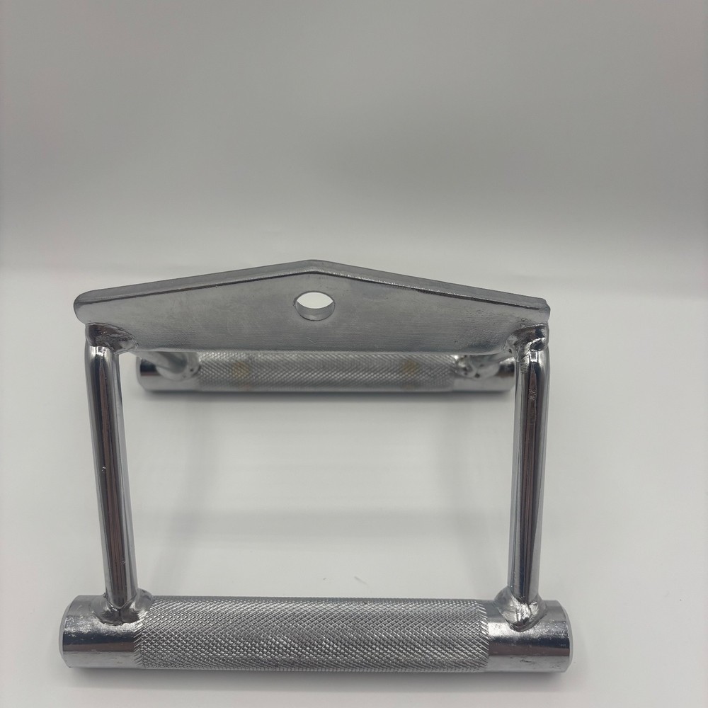 Seated Row Double-D Grip Cable Attachment Knurled Chrome