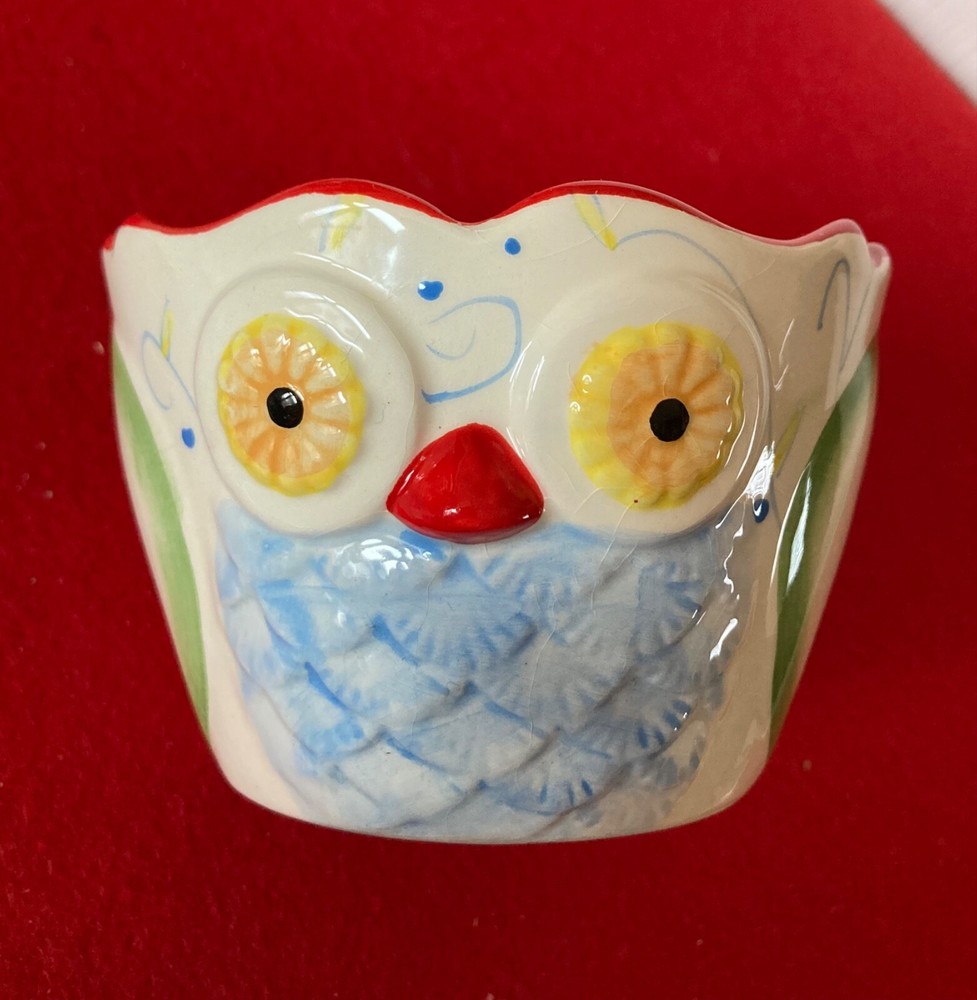 FUN GIFT Under $20 - 4 pc Nesting Owl Design Ceramic Measuring Cups EXCELLENT