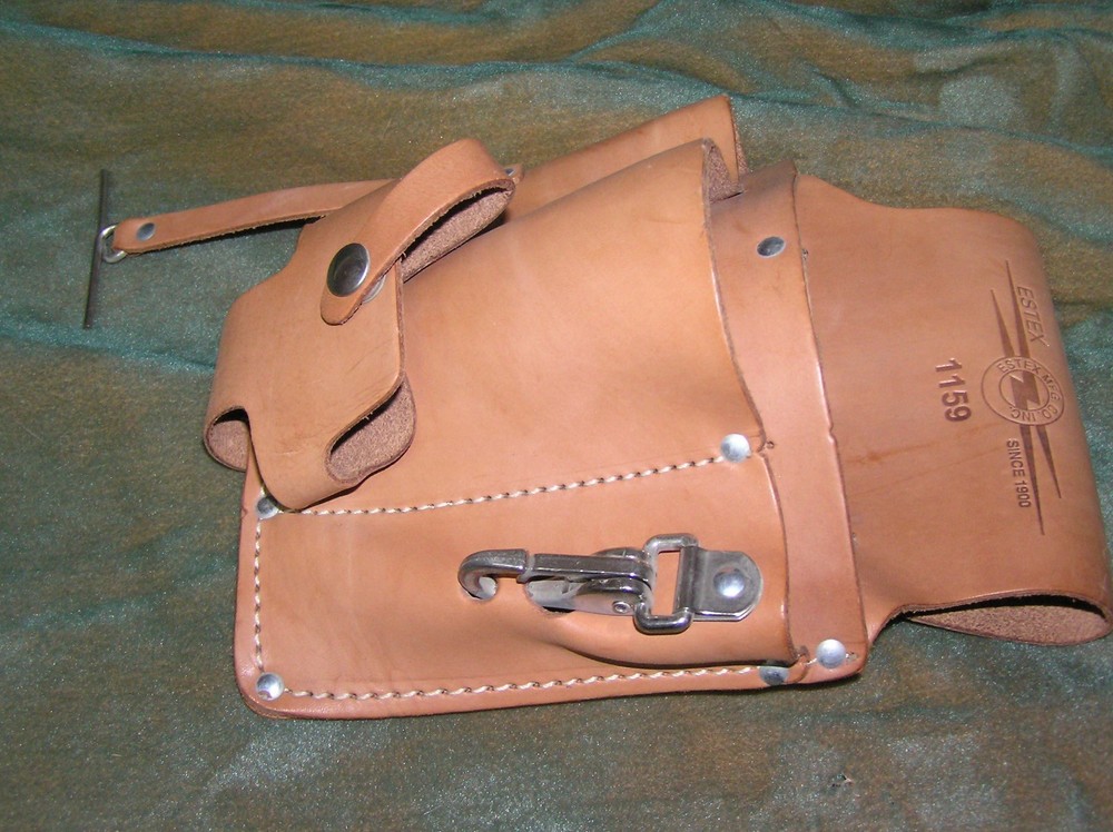 Estex, Electrician leather Tool Pouch, Belt loop,5-tool loops