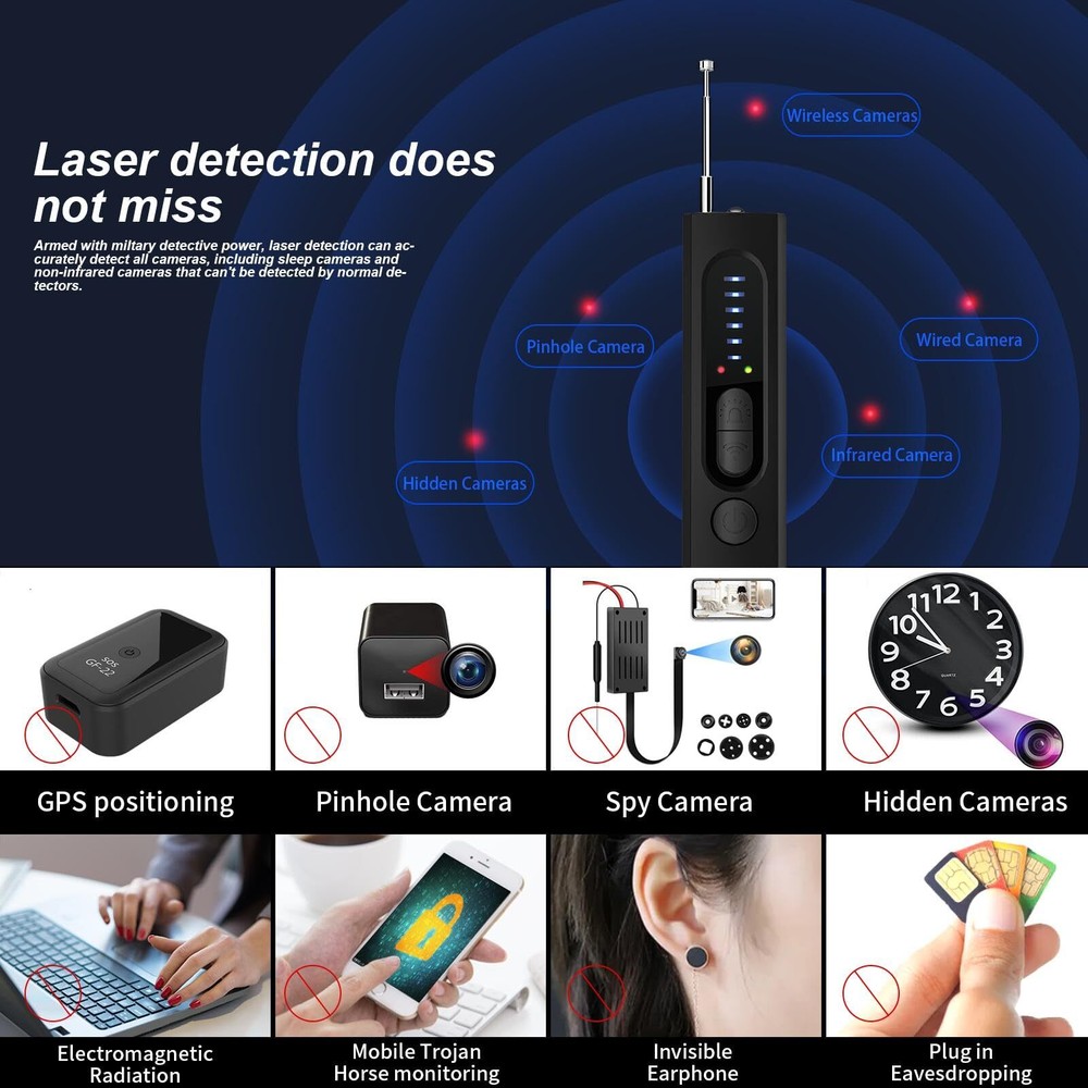 Anti-Spy Hidden Camera Detectors Bug RF Scanner Prevent Wireless Signal Tracker