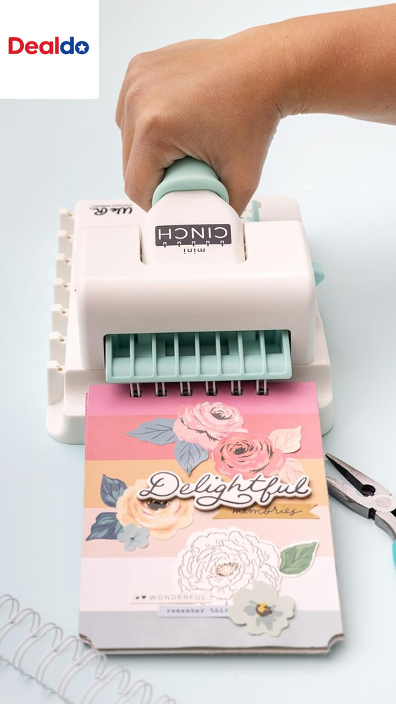 Mini Cinch Bundle Includes Book Binding Machine, 16 Wires, Wire Cutters, and Six