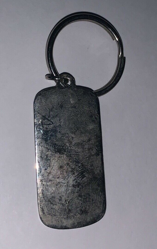 SILVER RECTANGLE PENDANT KEYCHAIN