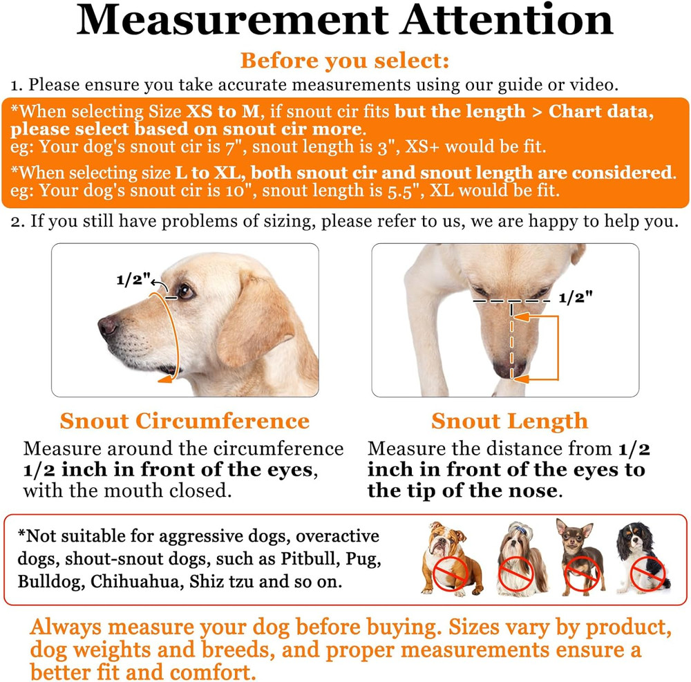 Dog Muzzle, Soft Mesh Muzzle for Small Medium Large Dogs Labrador German Shepher