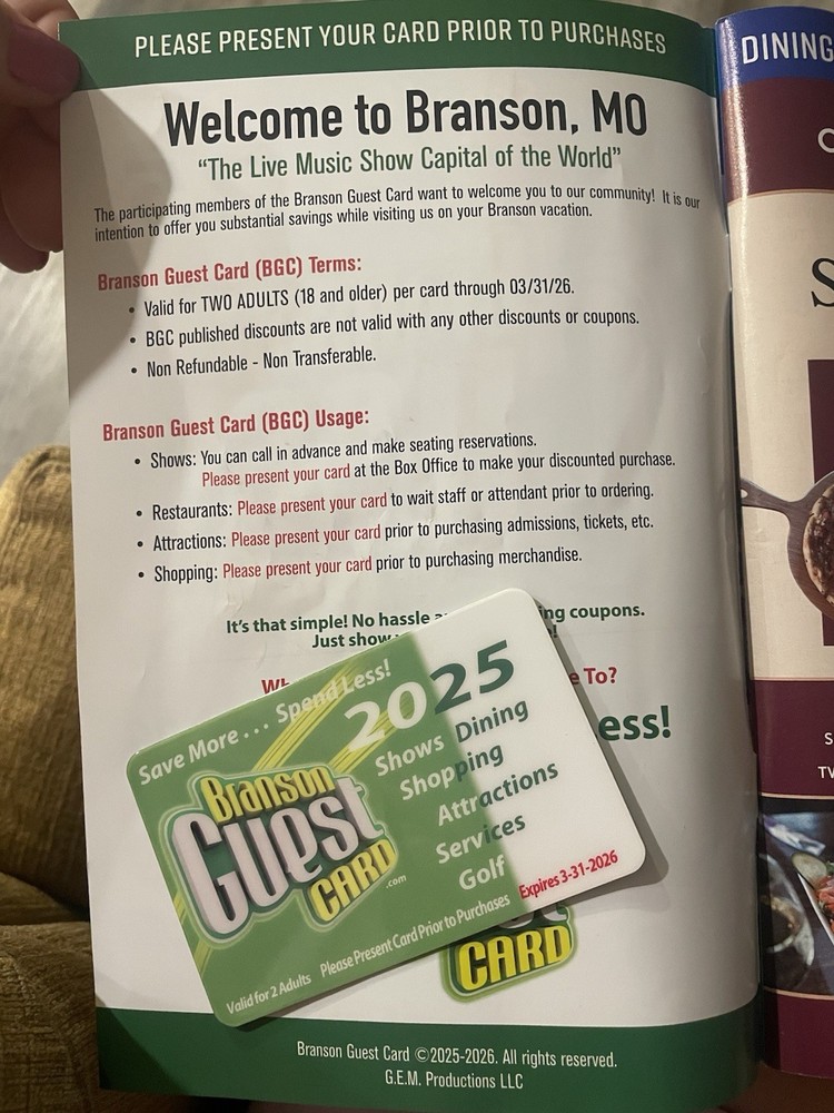 Branson Guest Card
