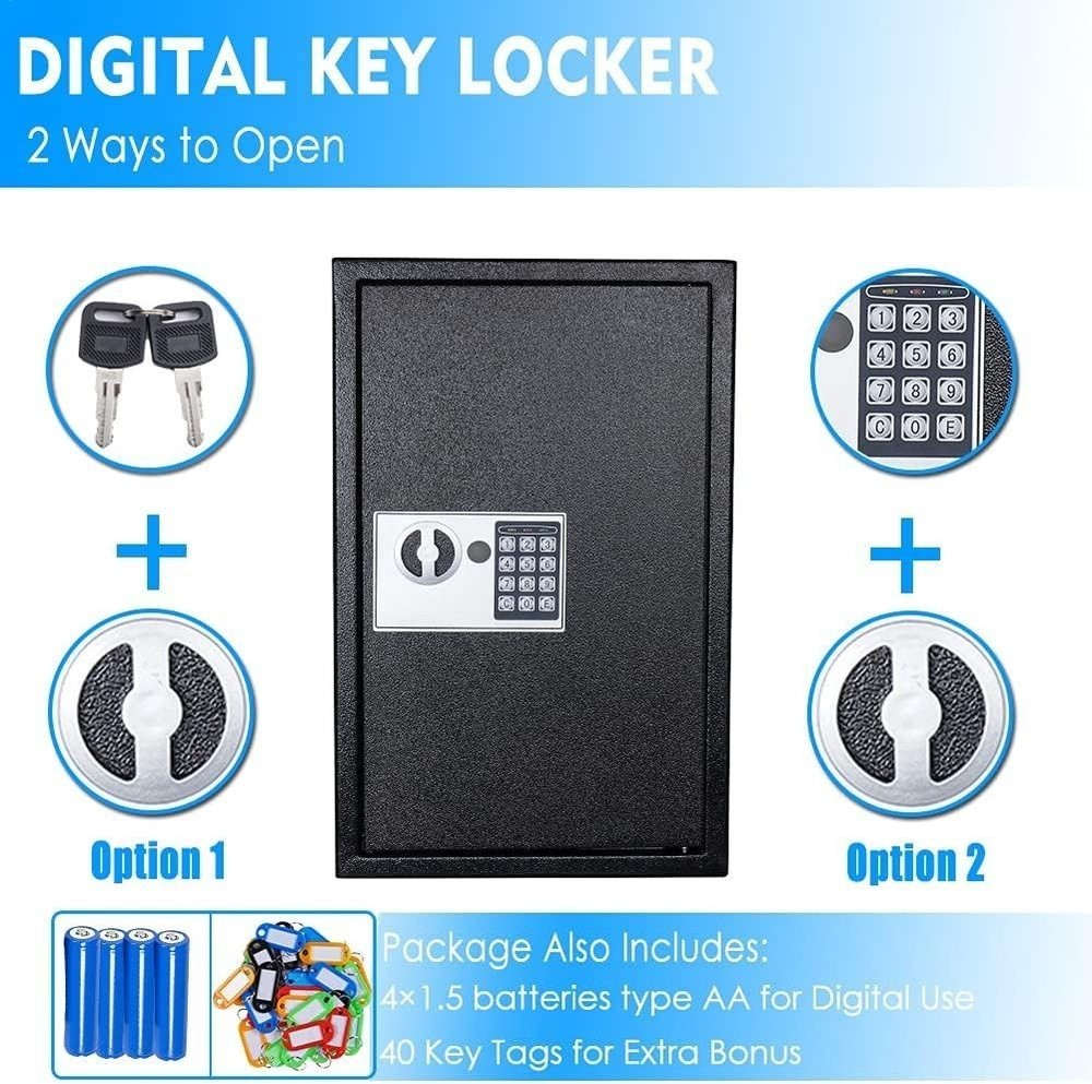 Key Box Wall Mount 40 Position Valet Digital Car Key Cabinet Lock Box with Code