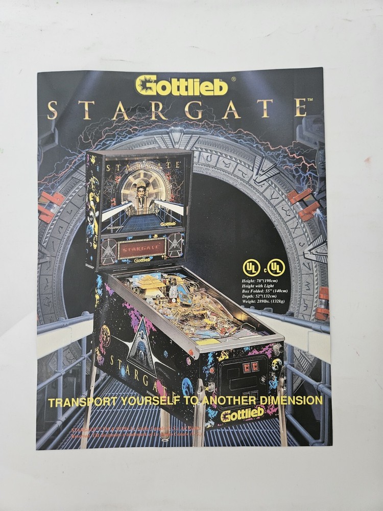 Stargate Pinball Machine Ad Original