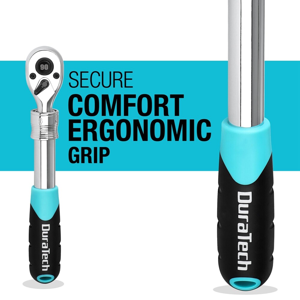 DURATECH 3/8" Drive Extendable Ratchet 90-Tooth Quick-release Ratchet 4 Sections