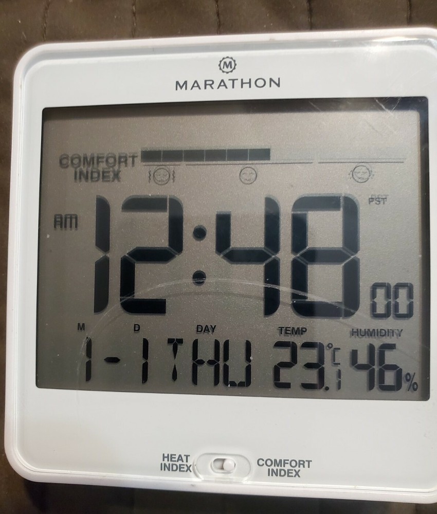 Atomic Desk Clock With Back Light Heat Comfort Index Large Display