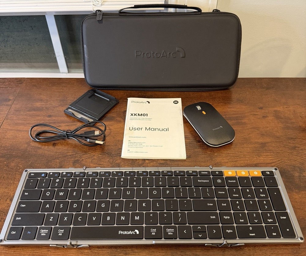 ProtoArc Foldable Keyboard Mouse XKM01 True Full-Size Portable Wifi Bluetooth