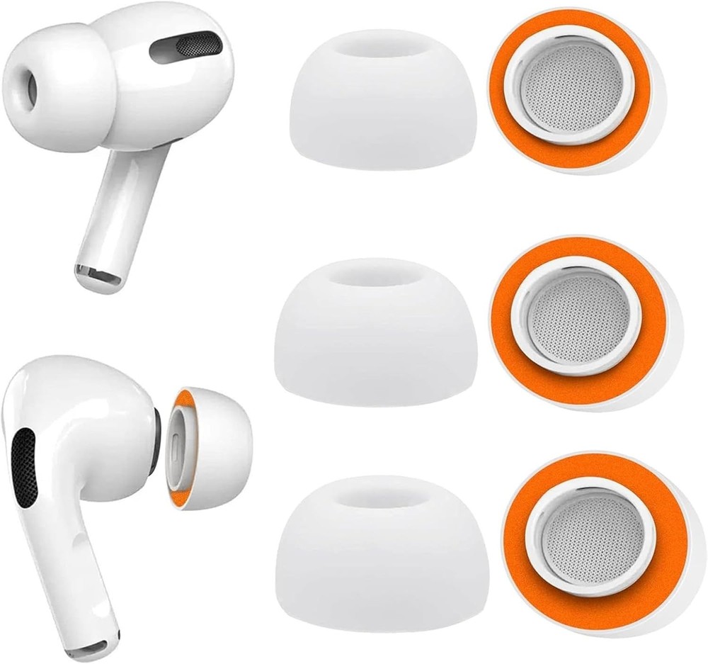 Memory Foam Ear Tips For AirPods Pro And 2 Assorted S/M/L White