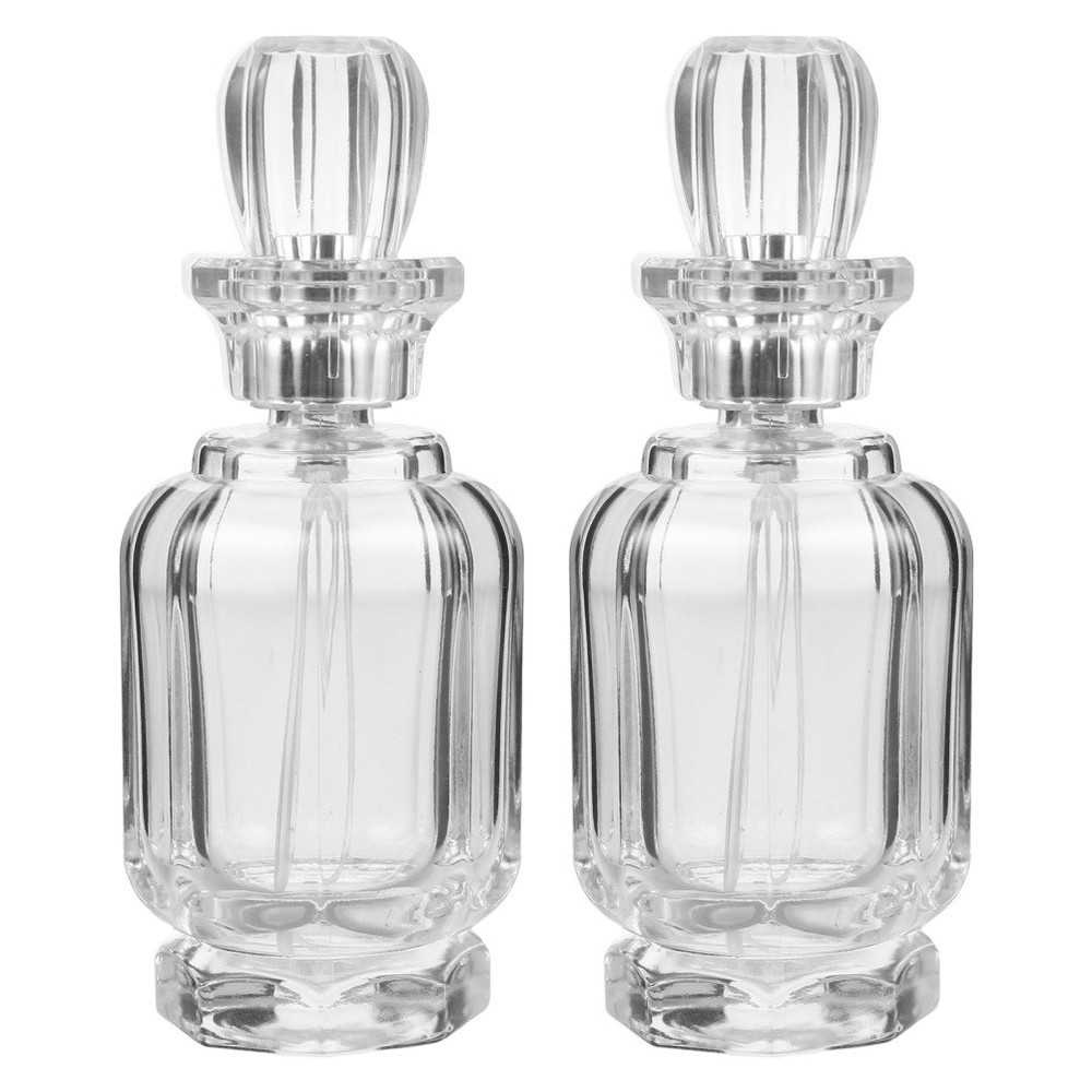 2 Pcs Reusable Perfume Bottle Refillable Glass Container Fine Mist Atomizer