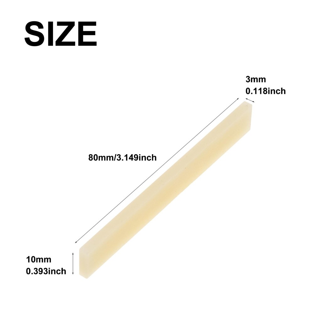 Cheerock 6Pcs Unbleached Guitar Bone Saddle, Blank Saddles