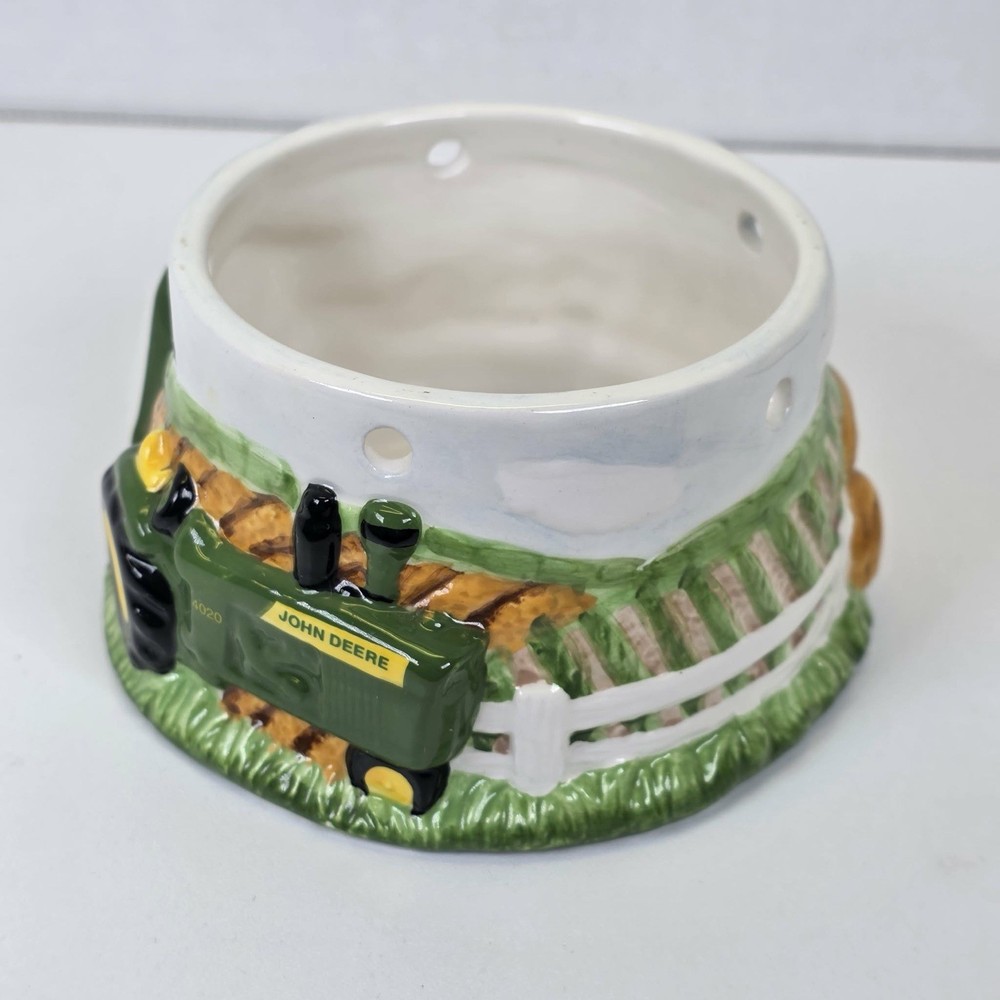 John Deere "Baling" ceramic candle holder lamp