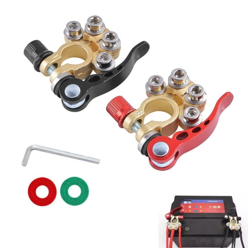 2Pcs Car Battery Terminals Connector Clamp Quick Release Adjust Disconnect Tool
