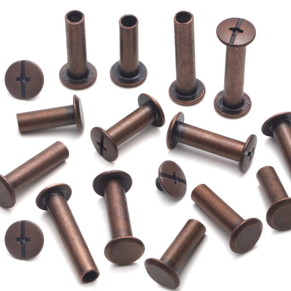 70Sets Chicago Screws Leather Rivets Assorted Screw Rivets Chicago Binding Sc...