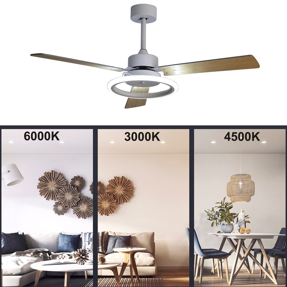 Ceiling Fan W/ Remote Control Quiet Motor DC Ceiling Fan & LED Light Adjustable