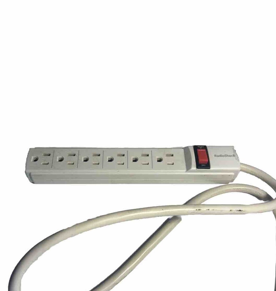 6-Outlet  Strip Surge Protector, 4ft. Cord, White
