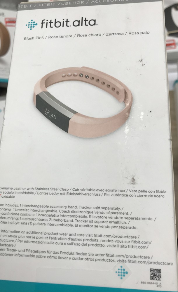 ⌚ Fitbit Alta Accessory Leather Blush Pink Large Replacement Band👌🆕️