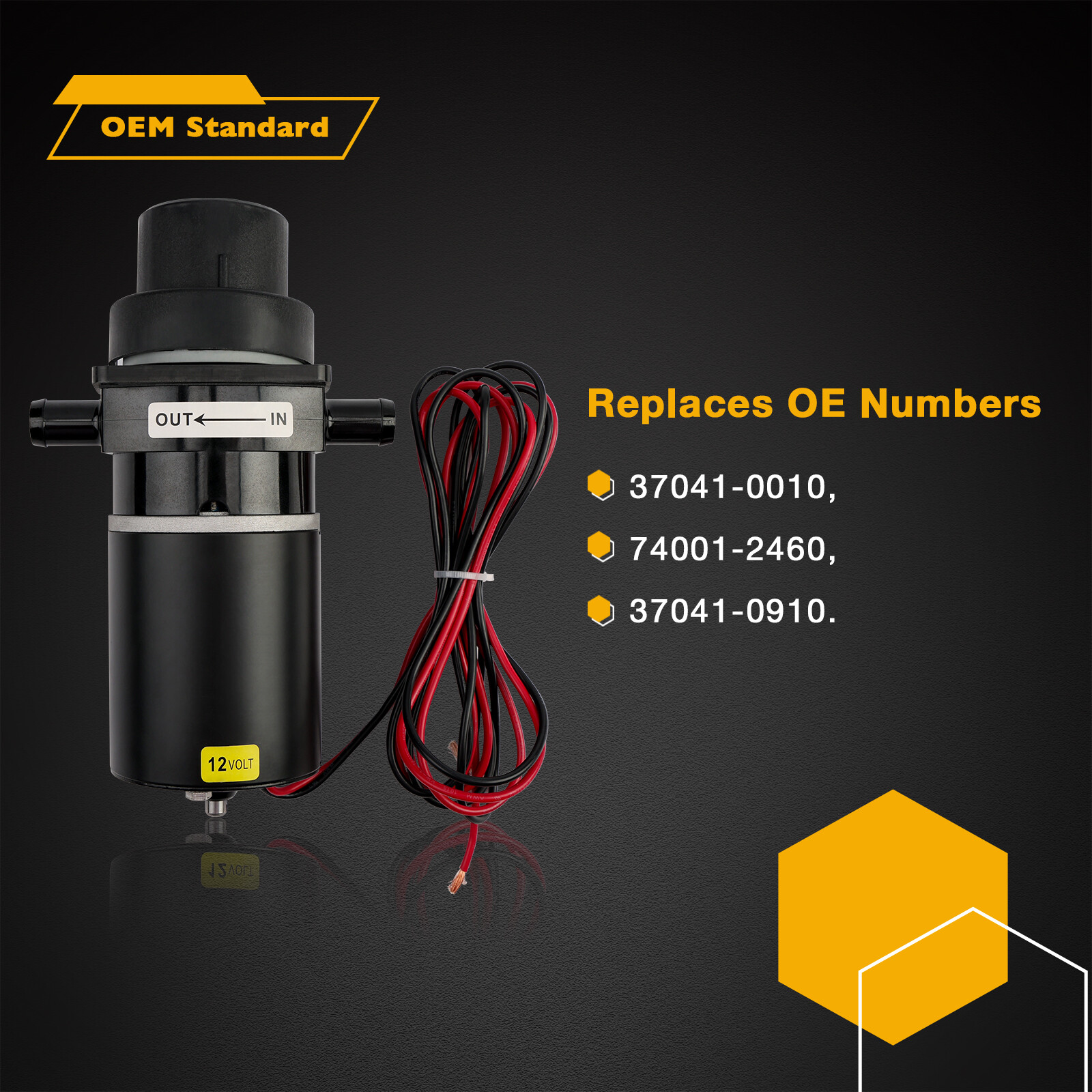 37041-0010 Marine Toilet Macerator Pump Motor Set Fits Jabsco 37010-Series 12V