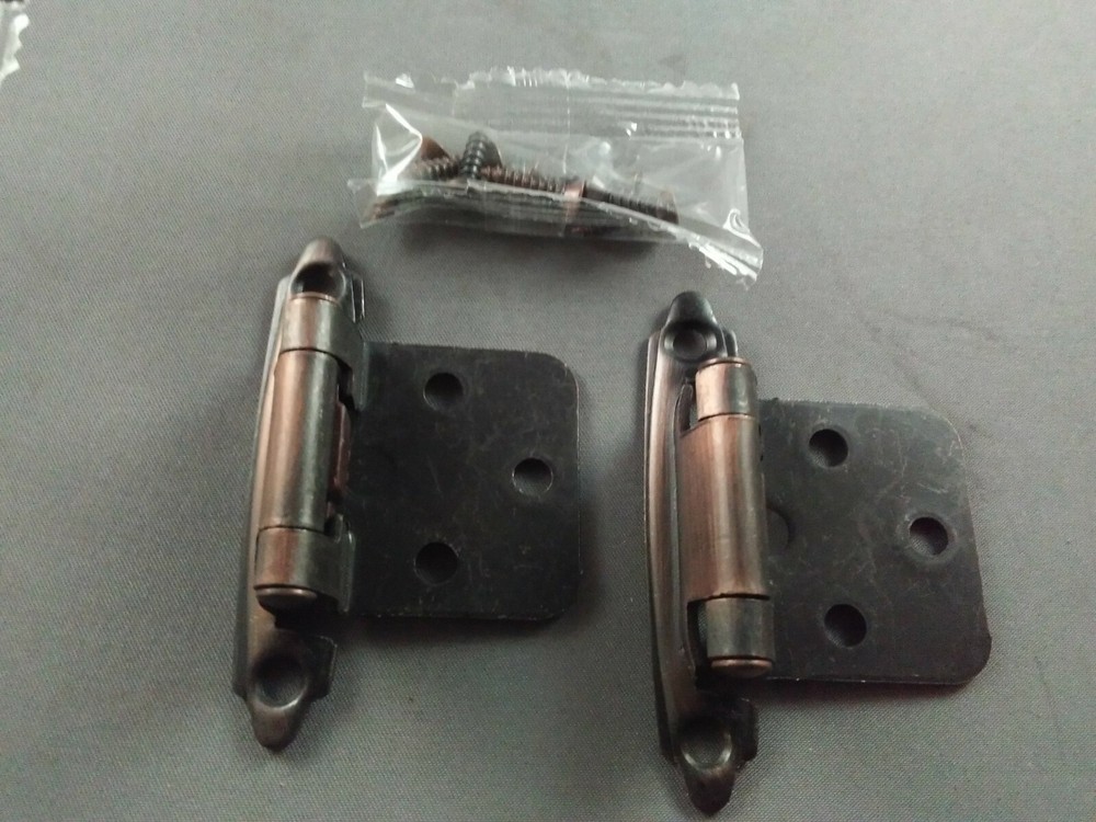 [6 sets] Aged Bronze Surface Self Closing Cabinet Door Flush Hinges